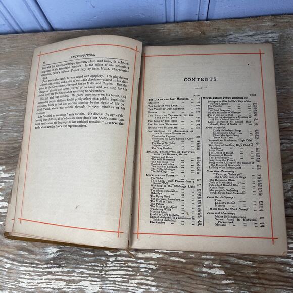 Antique Sir Walter Scott Poetical Works Illustrated Poetry Book Late 1800s HB - Picture 14 of 16